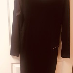 Long sleeve mini black dress